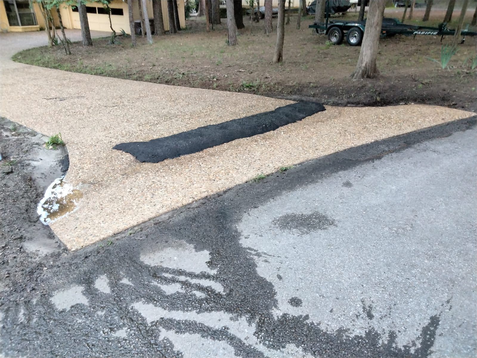 Clean driveway after pressure washing
